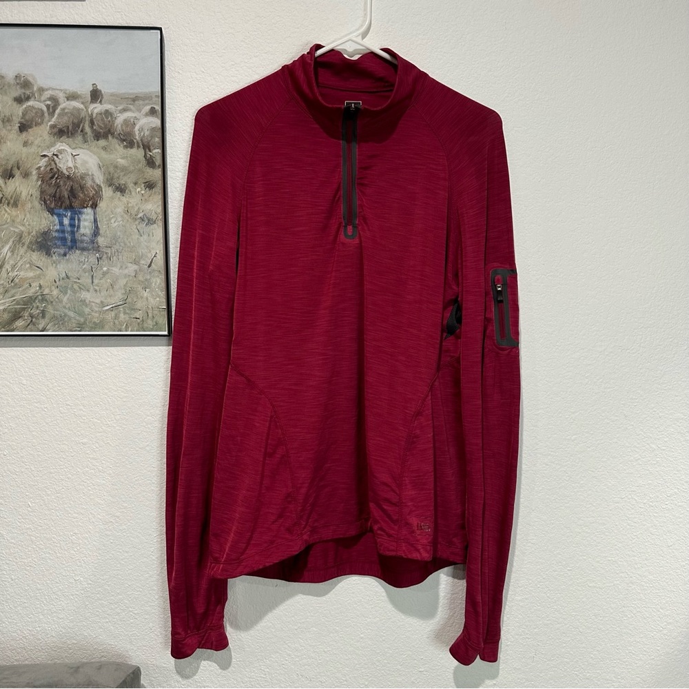 REI Women’s Quarter Zip Pullover Jacket in Berry Red